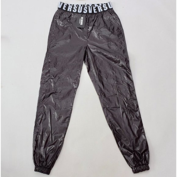 New Versus Versace pants sweatpants 38 US Small black logo waistband - Picture 1 of 13